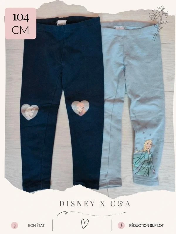 Lot de leggings Frozen 🦄 Taille 4 ans 🦄 Disney x C&A